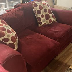 Burgundy Red Sofa And Love Seat 