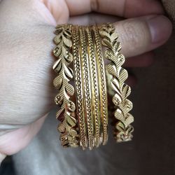 22k Gold Plated  Bangels Suze 2-4 2.8 Available Around Indian Pakistani Jewellery 