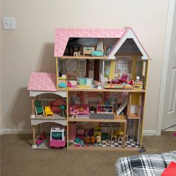 KidKraft 4-Story Dollhouse w/ Furniture – Decent Condition