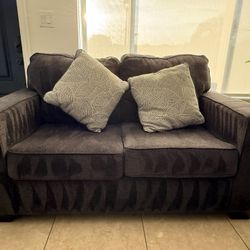 Dark Charcoal Gray Love Seat & Sofa
