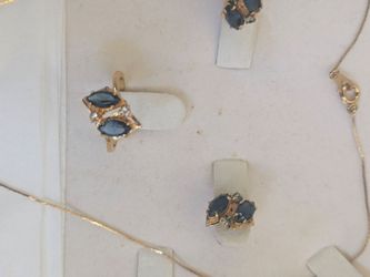 Jewelry set blue stone