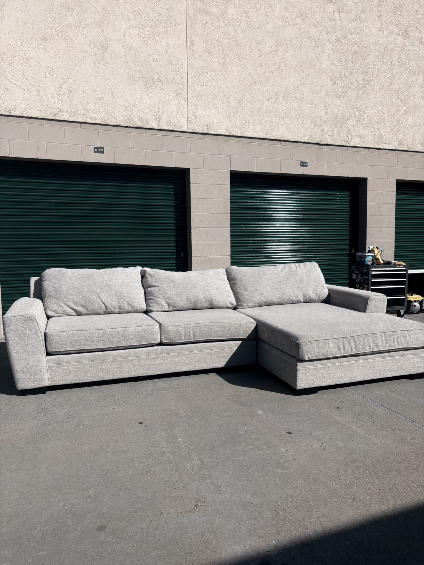 Oversized, Living Spaces, Large Sectional Couch - Beige 🛻 Delivery Available🛻