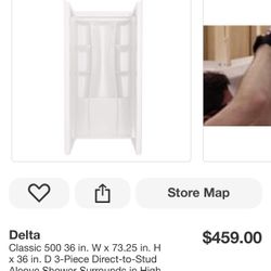 Alcove Shower Surrounds in High Gloss White