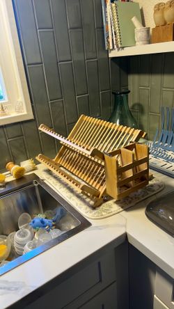 Dish drying rack bamboo