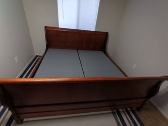 King size bed with box spring and mattress