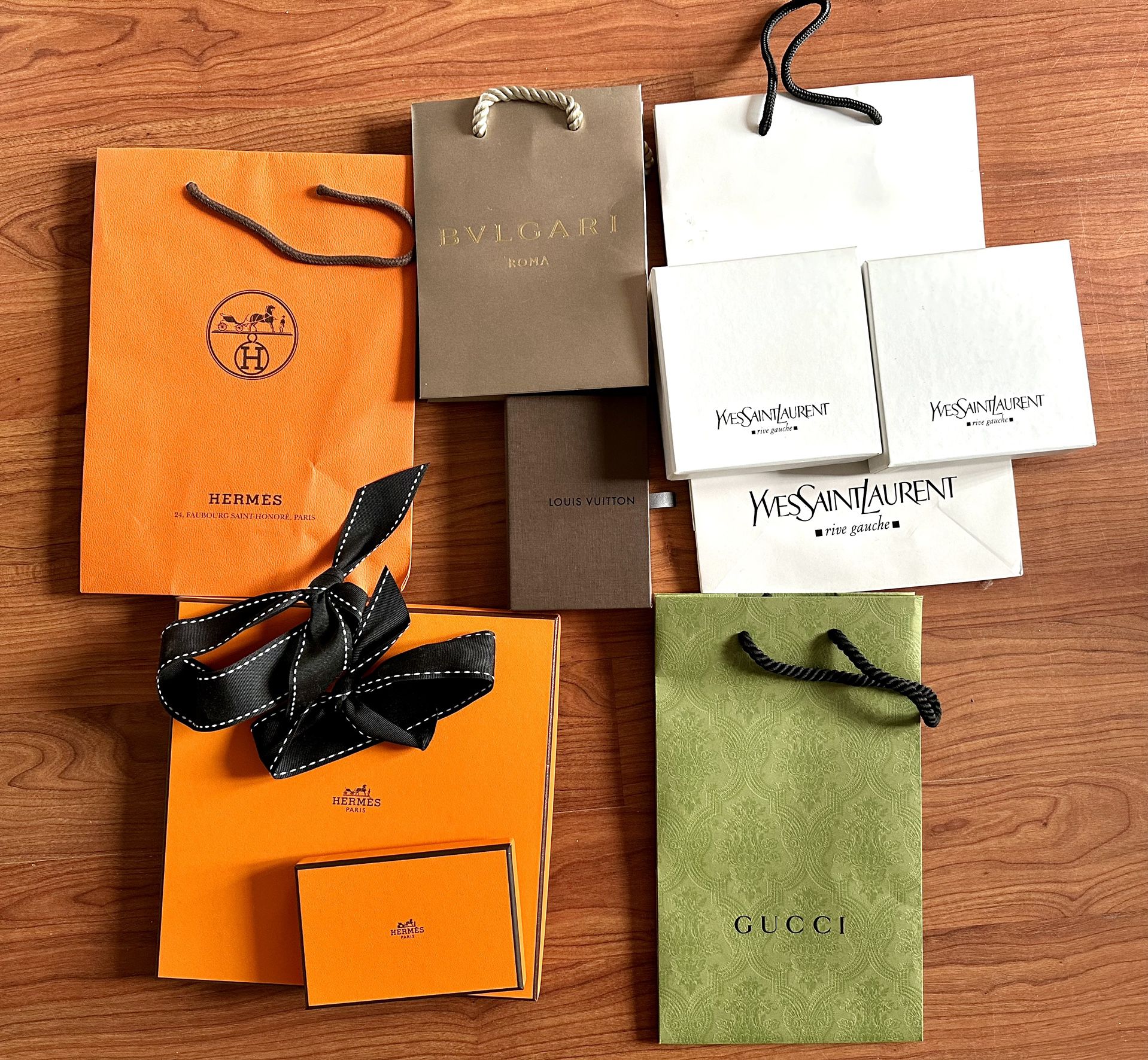Hermes Louis Vuitton Gucci YSL Shopping Bag Box