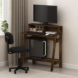 New in Box - Furinno Simplistic Desk, Gaming Desk with Monitor Stand, A Frame Computer Desk,