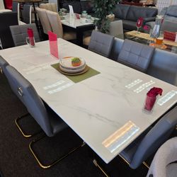 Real Marble Dining Table Set