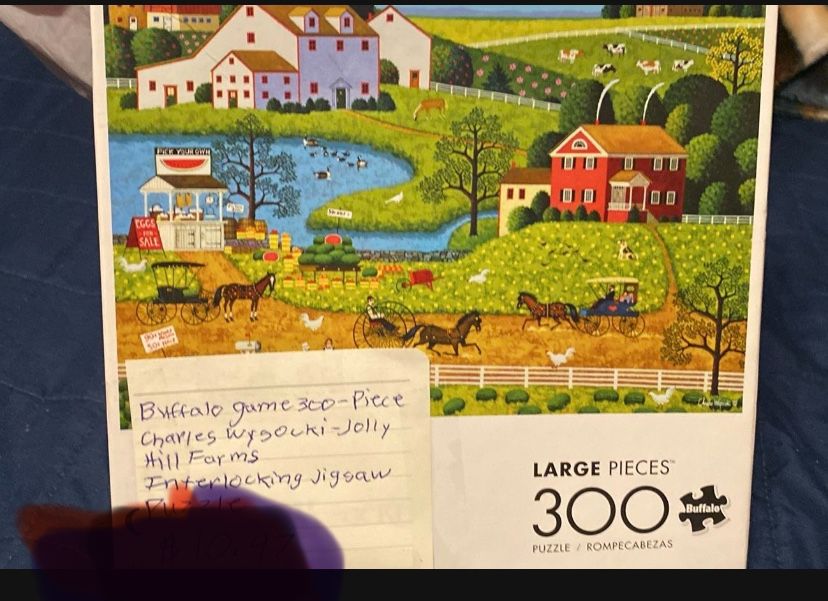 Buffalo Games 300-Piece Charles Wysocki - Jolly Hill Farms Interlocking Jigsaw Puzzle