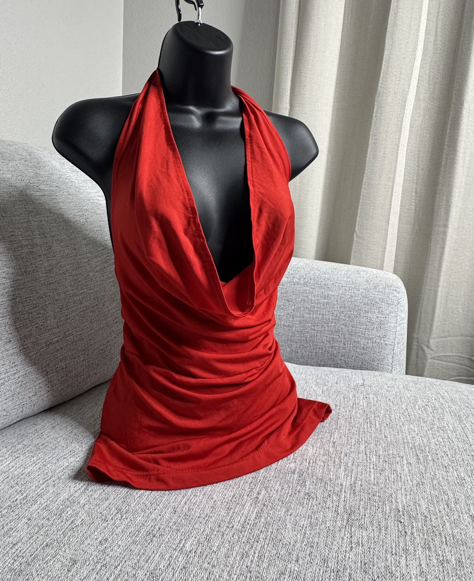 Bright Red Halter Dress