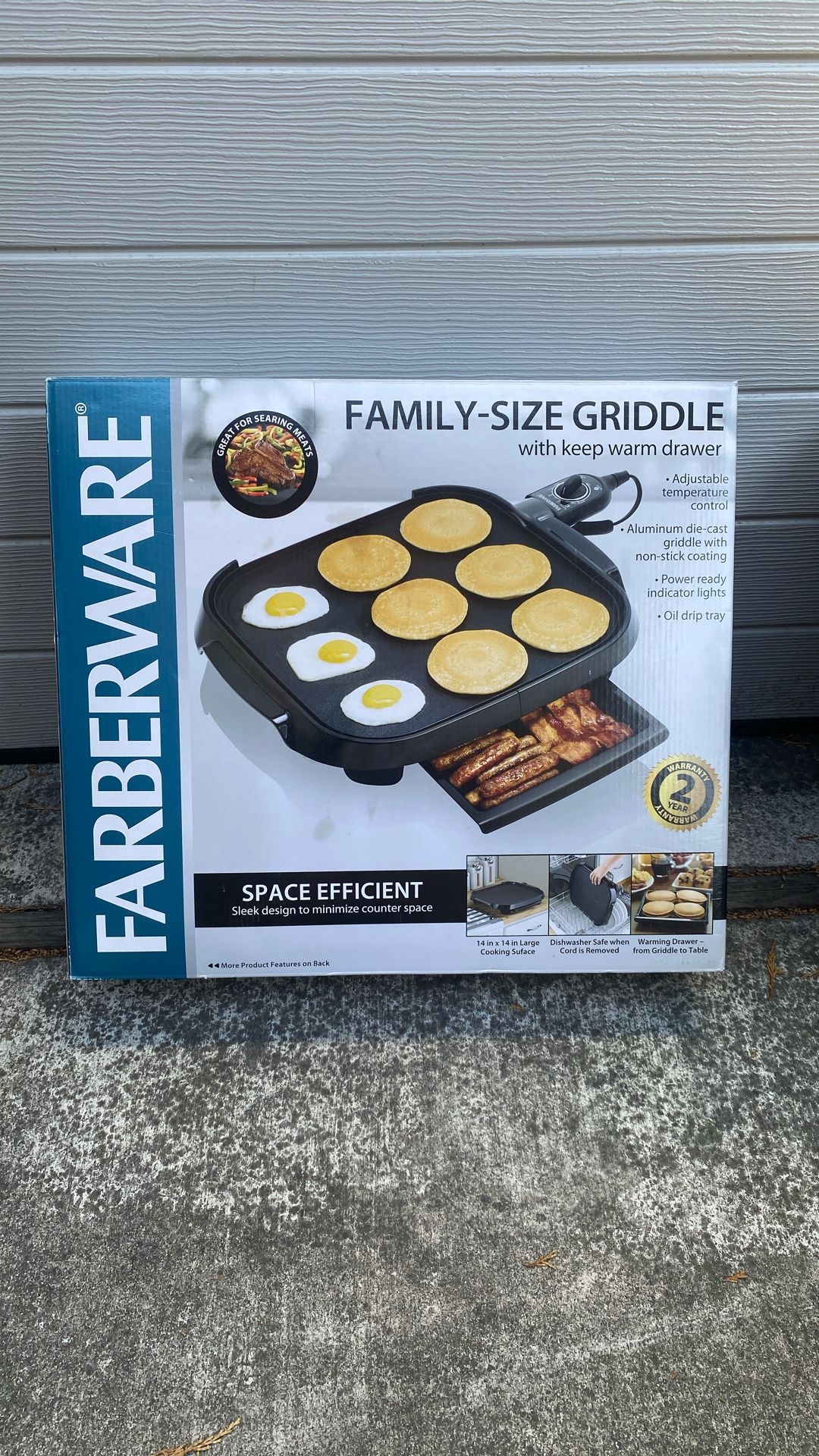 Farberware Family-Sized Griddle w/ Keep Warm Drawer