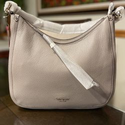 NEW-kate spade new york Warm Taupe Roulette Large Hobo Bag