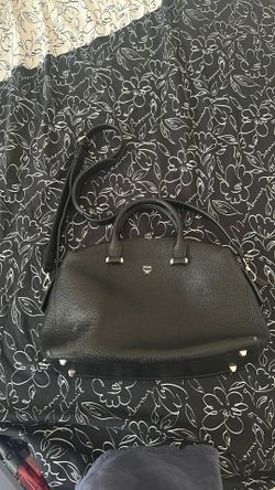 MCM Black Leather Satchel Bag
