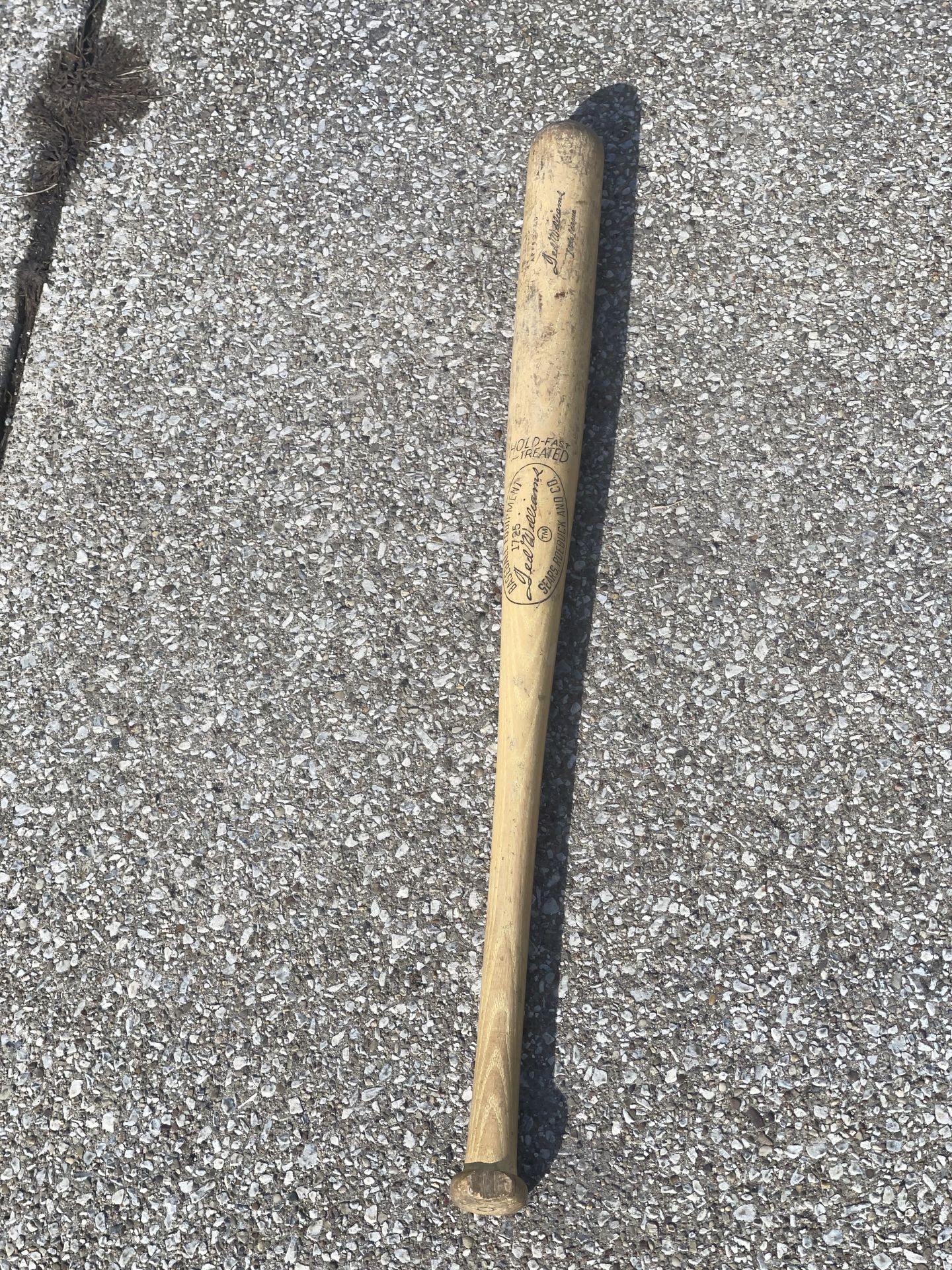 Baseball Equipment 1725 Ted Williams Sears & Roebuck 30" Little League Baseball Bat - Hold-Fast Treated