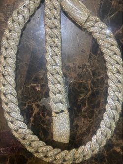 Iced out Cuban chain set