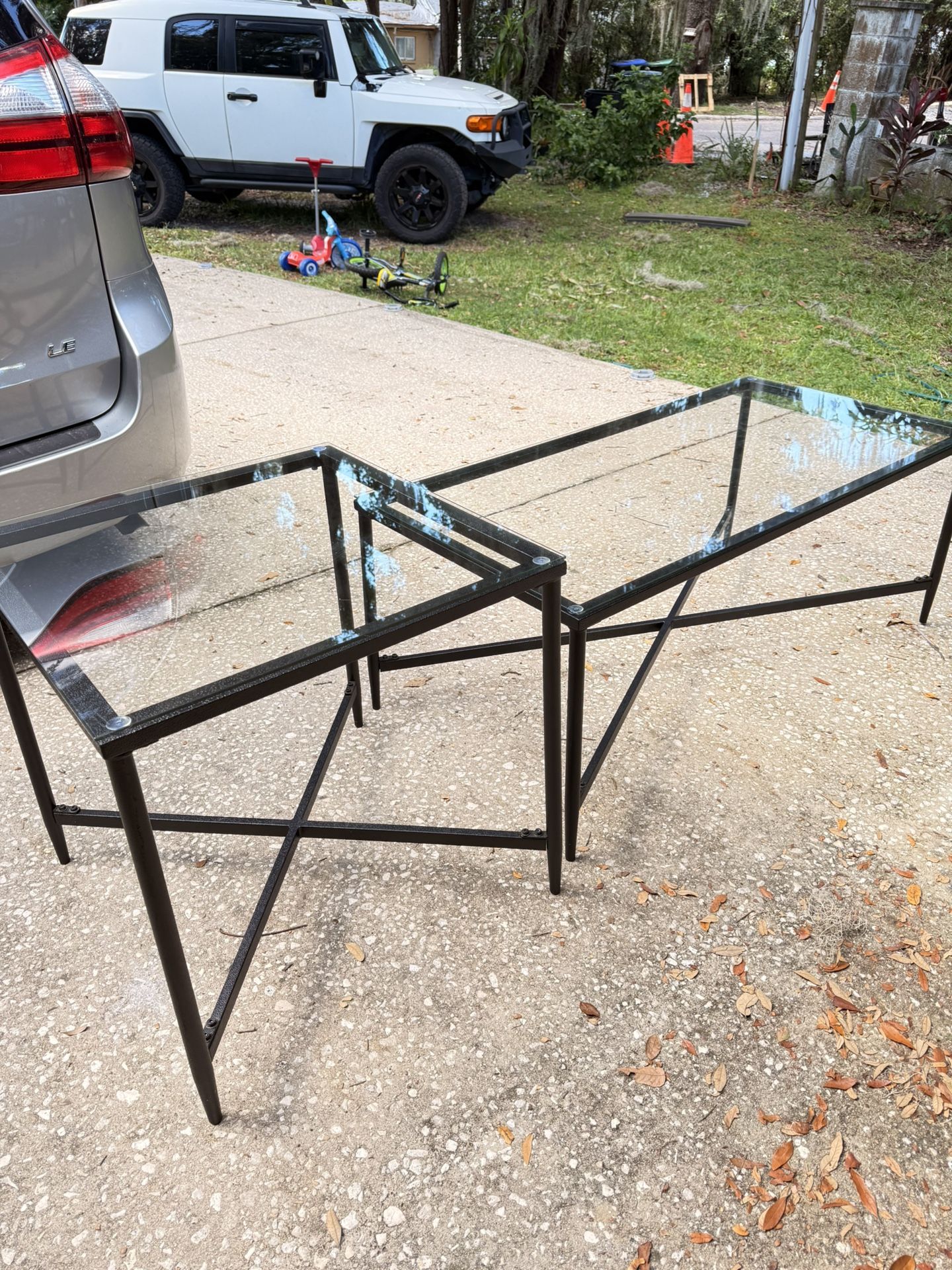 Coffee Table and Side Table (tempered Glass)