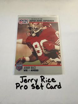 Jerry Rice San Francisco 49ers Hall of Fame WR Pro Set Card.