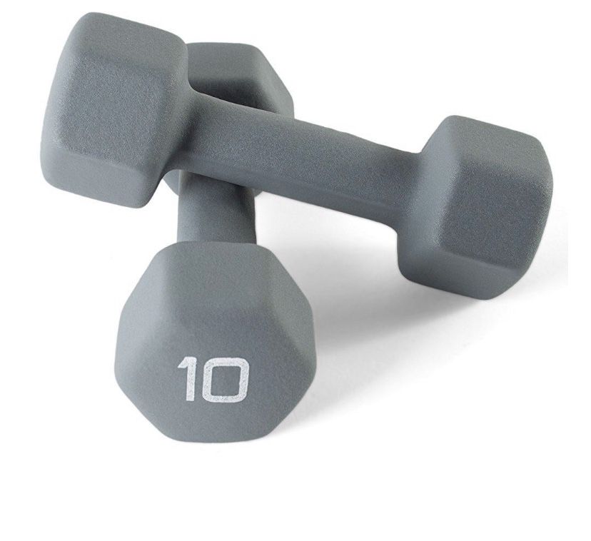 CAP Gray 10 pound (lbs) dumbbell weights NEW!