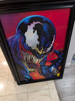 Marvel venom mounted comic poster textured framed new 28x40