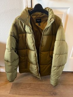 Mens Forever 21 Olive Green Puffer