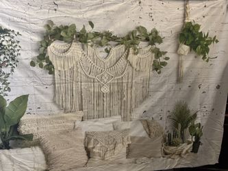 Two backdrops fabric material, BoHo and floral