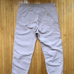 Carhartt WIP Walter Double Knee Cotton & Linen Canvas Mens Pink Fog Pants Sz.XXL