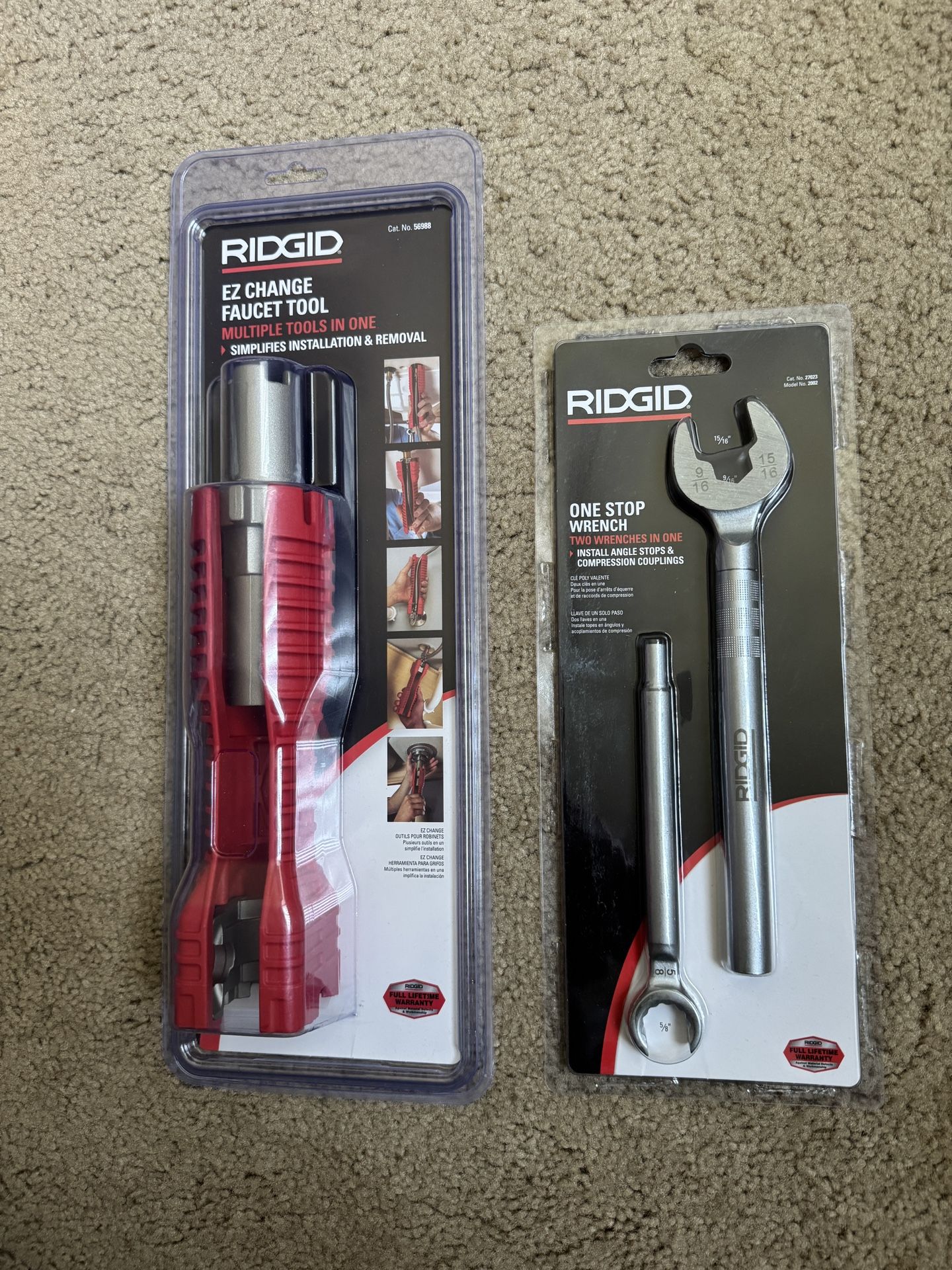 RIDGID Plumbing Tools – Faucet Tool & One Stop Wrench – New Set