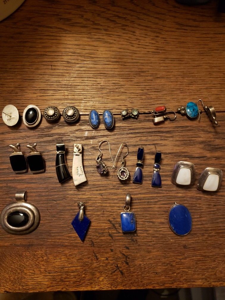 Sterling Stone Earrings And Pendants