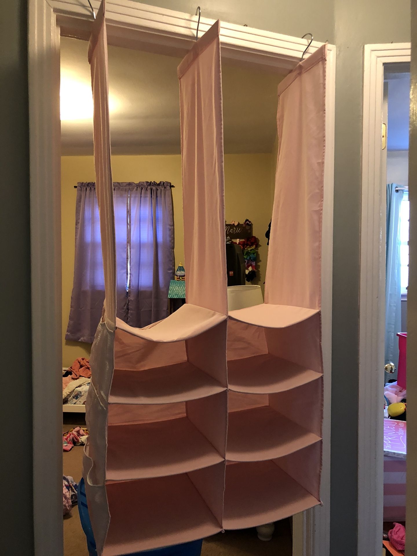 Pink closet organizer