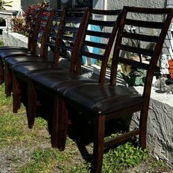 6 Solid Wood Dining Chairs