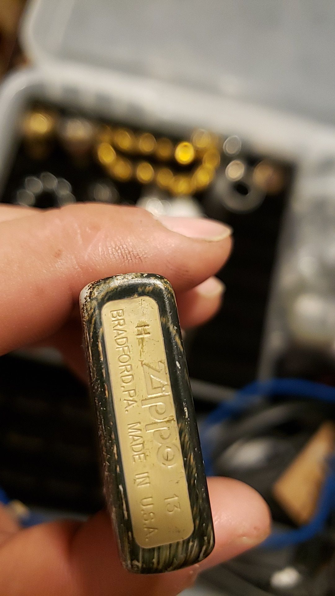 Vintage camo lighter zippo