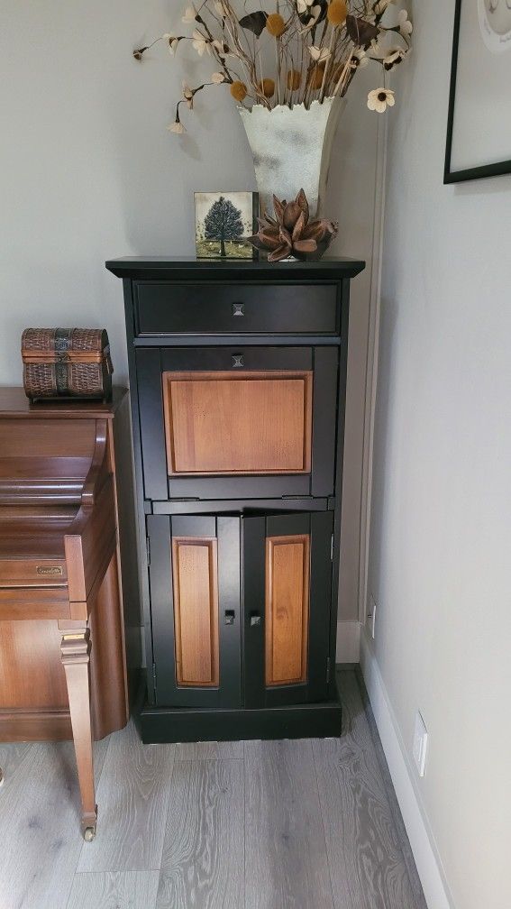 Narrow Compact Secretary Desk/Bookcase