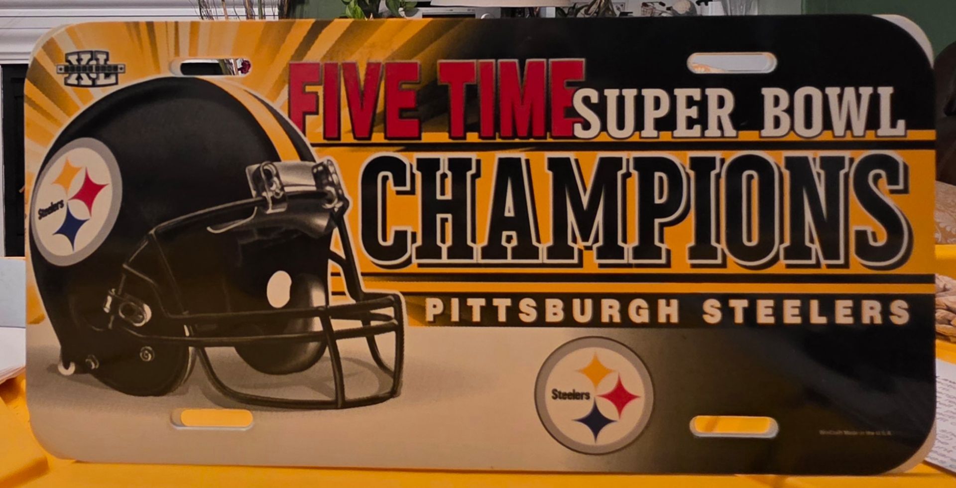 NFL STEELERS CAR PLATE DECOR PLASTIC NEW $10