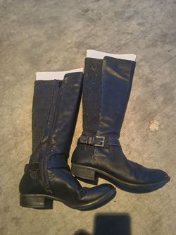 Clarks Artisan "Pita Dakota" Black Leather Knee High Riding Boots