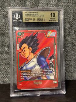 BGS 10 Pristine Vegeta SB01-025 SR Alt Art Dragon Ball Fusion World Manga 01