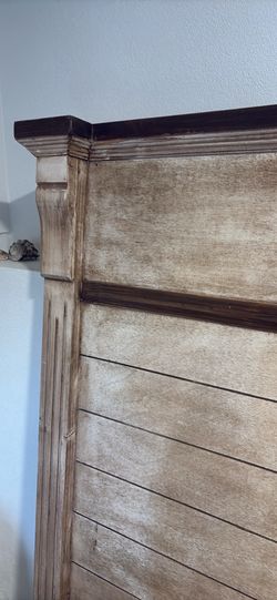 Rustic wood headboard