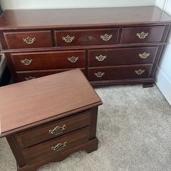 Dresser With Nightstand Cherry Wood