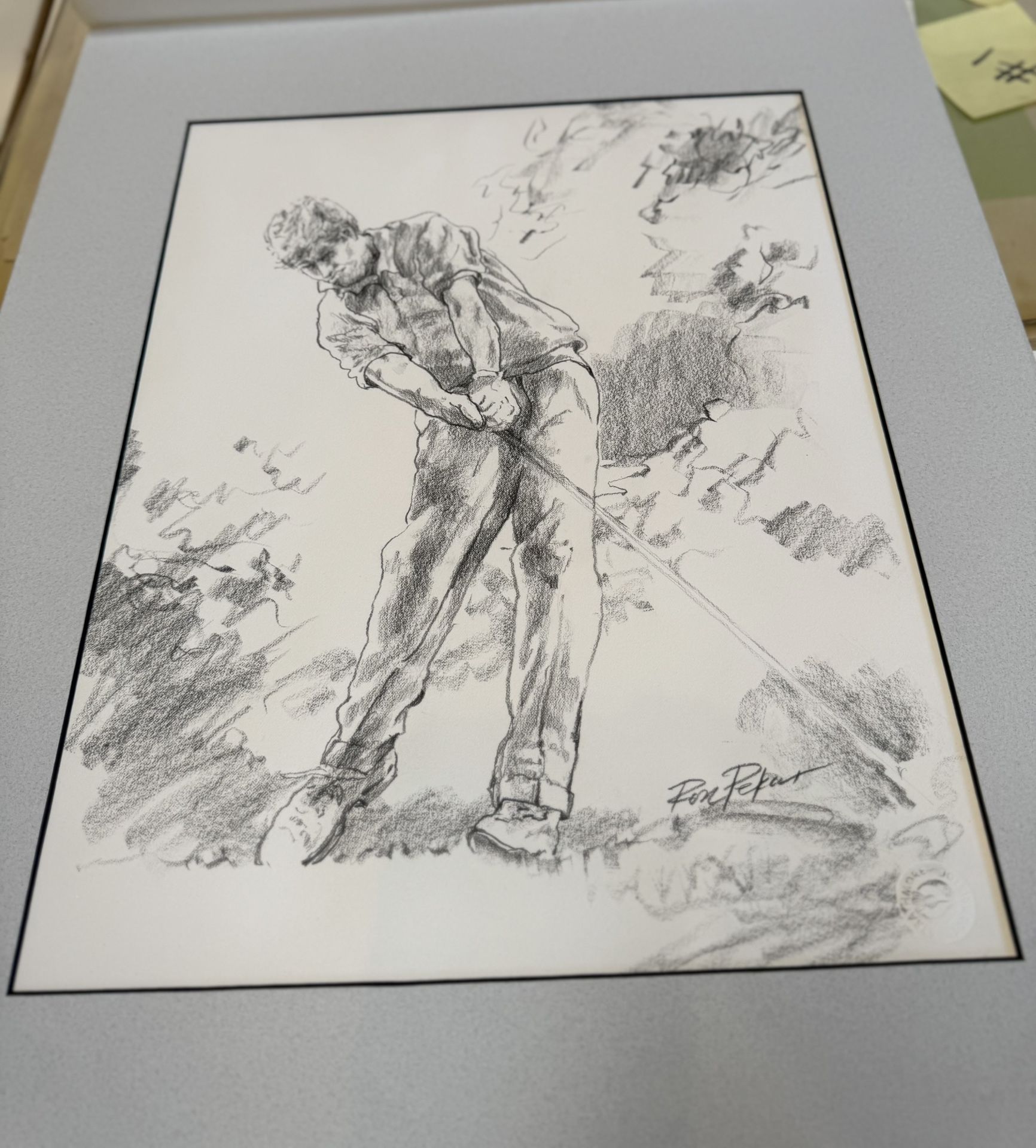Drawing of Golfer Jack Nicklaus by Ron Pekar