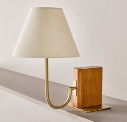 Wood Mid-Tone Bookshelf Lamp by Hearth and Hand