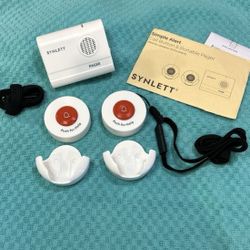 NEW! SYNLETT Caregiver Pager Wireless Call Button System. 2 buttons 1 pager.