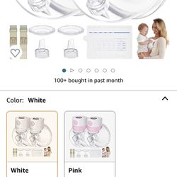 TSRETE Breast Pump, Double Wearable Breast Pump, Electric Hands-Free Breast Pumps with 2 Modes, 9 Levels, LCD Display, Memory Function Rechargeable Do