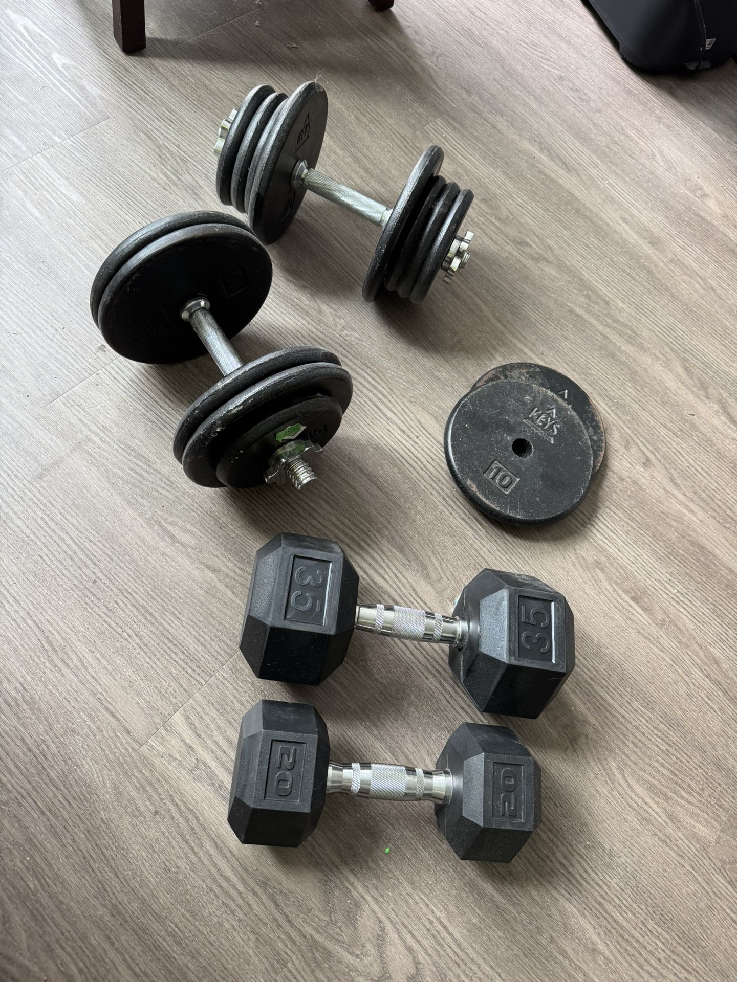 Dumbbells. 120# Changeable and 55# Coated