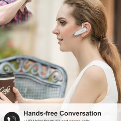 New bee Bluetooth Earpiece V5.0 Wireless Handsfree Headset 24 Hrs Driving Headset 60 Days Standby Time with Noise Canceling Mic Headsetcase for 