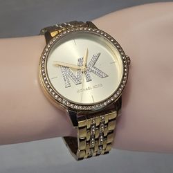  Michael Kors Melissa Gold Crystal Watch Excellent 