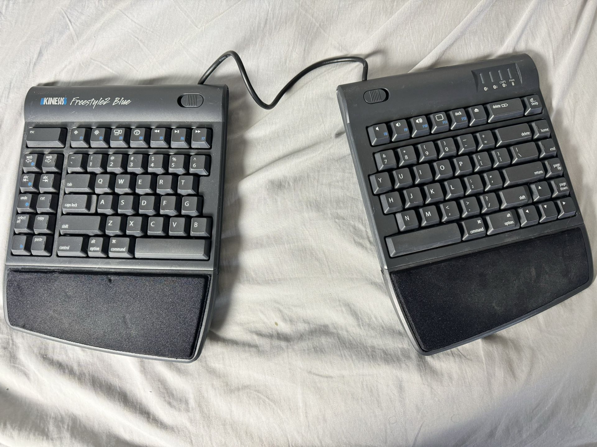 KINESIS Freestyle2 Blue Wireless Ergonomic Keyboard for PC (9" Separation), Dark Gray