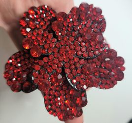 Red Floral Flower Hair Bun Pin Hairpin Clip Claw Gift Thumbnail