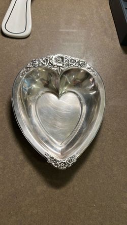 vintage silver-plated heart-shaped bonbon