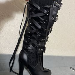 Black Lace Boots 37