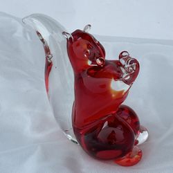 Art Glass Squirrel Paperweight