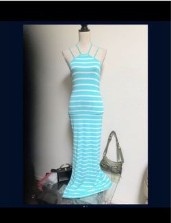 NEW Aqua Open Back Striped Maxi Dress ~ M